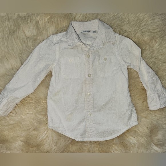 Janie & Jack seersucker boys outfit with tan shoes (12-18mos) - Picture 5 of 7